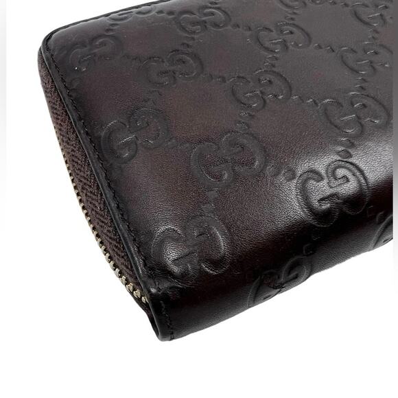 Gucci Vintage Leather Interlocking GG Logo Guccissima Long Zip Around Wallet - Picture 10 of 16